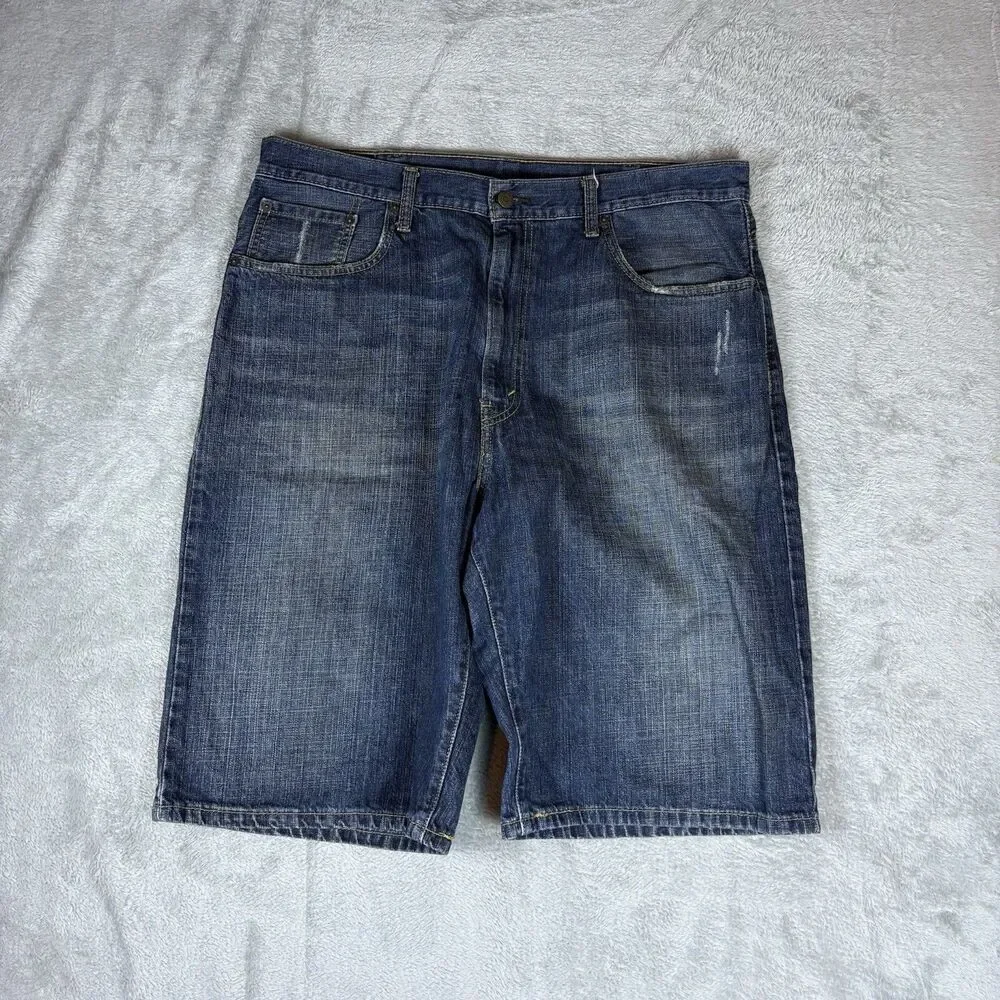 Levis 569 Shorts Mens 38 Blue Denim Relaxed Straight Jorts‎ American